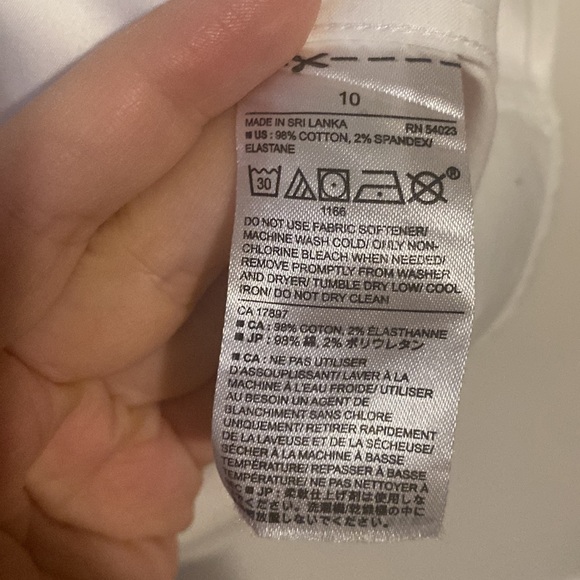 Banana Republic Tailored Fit Cotton white Shirt Size 10 - Picture 5 of 6